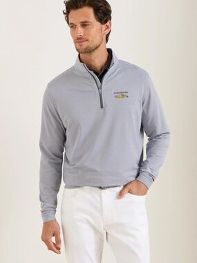 Peter Millar Crown Sport Perth Sugar Stripe Performance Quarter-Zip Large
